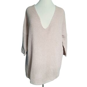 Express Blush & Silver Thread Sweater Size Medium